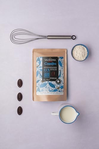Valrhona Dark French Semisweet Chocolate Discs for Baking (Feves). Premium CARAÏBE 66% Cacao Grand Cru Blend. Better than Chocolate Chips, Perfect For Cookies, Cakes, Mousses, Frostings, Hot Chocolate