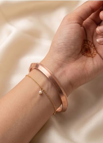Image of Kashi Pure Copper 2.5 inch Ka Conicalhealth benificial bangle Just like a Punjabi Kada jewellery for Men and Women Copper Kada Bangle - Sehat aur Shakti ka Paramparik Rahasya (Free Size:) [PACK OF 1 PCS]