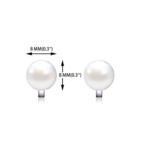 Yoqucol 8Mm Simulated Freshwater Pearl Clip On Earrings Not Pierced Elegant Stud Jewelry For Women Girls #TOP3