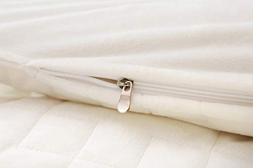 Image of F.Y.Dreams Duvet Cover for Weighted Blanket 60x80 inches with 8 Ties /Minky Square Quilted /Off-White