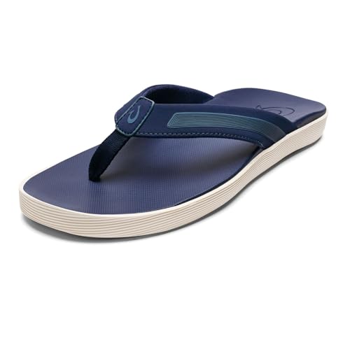 OLUKAI Leeward Men's Beach Sandals, Quick-Dry Flip Flop Slides, Water Friendly Versatility & Wet Grip Traction, Comfort Fit & Arch Support