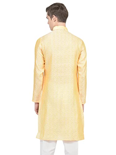 Image of SG LEMAN Knee Length Solid Kurta for Men | Silk | Long Sleeve | Ethnic Wear for Men | Party and Weeding wear Kurta