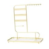 APLVFFZH Schmuckausstellungsstand 6-Tier-Schmuckbaum mit Haken Schmuckshow Regal für Wohnzimmer Urlaub Geschenke Ladenbesitzer Anbieter Anbieter Anbieter, Gold