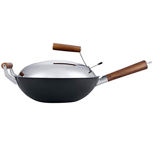 Wok de acero inoxidable sin recubrimiento antiadherente