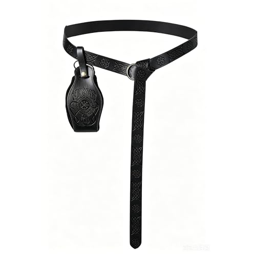 Riñonera medieval para disfraz de pirata renacentista o guerrero vikingo negro