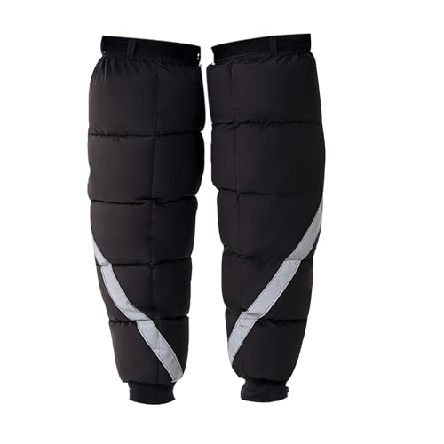 Calentador de piernas para bicicleta, calentadores de piernas largas, fundas para piernas al aire libre, mangas cálidas, protector térmico de invierno para rodillas con rayas reflectantes para