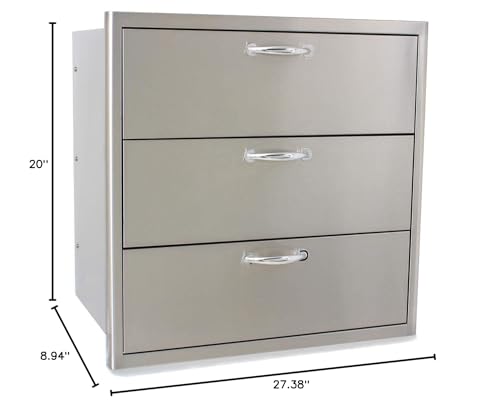 Blaze 30-Inch Stainless Steel Triple Access Drawer - BLZ-30W-3DRW