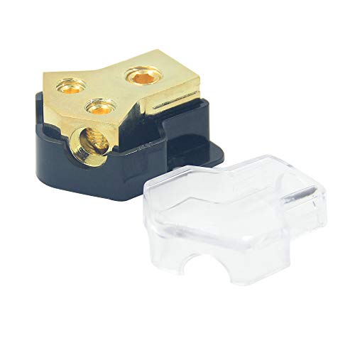 Zookoto 0/2/4 Gauge In 4/8/10 Gauge Out Amp Power Distribution Block Car Audio Splitter 2 Way Outputs Power Distributor Block Fuse Holder #TOP4