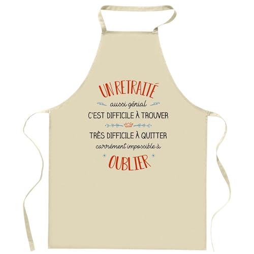 Tablier un retraité aussi génial : cadeau original humour pour cuisine et barbecue