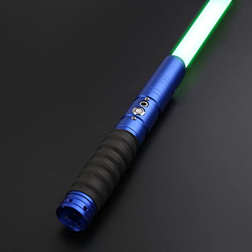 gengyouyuan Sable de luz RGB, empuñadura de metal, 12 cambios de color, ajuste de volumen, 6 sonidos, FOC Blaster Bluewithgripbelt Cover