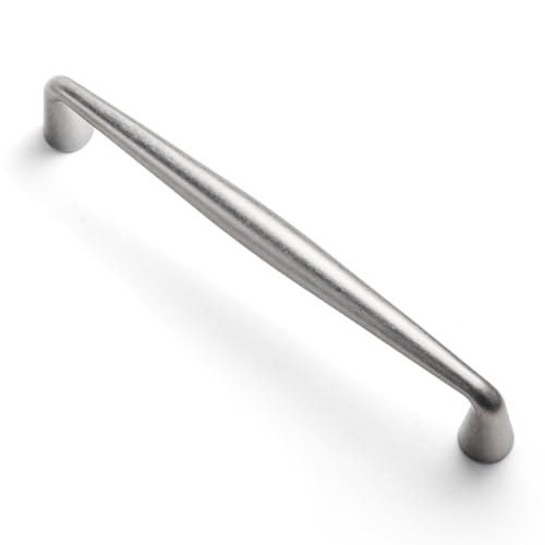 Goo-Ki Antique Sliver Zinc Alloy Cabinet Handles - 5''(128mm) Hole Center Affordable Luxury Cabinet Pull Hardware for Bedroom, Kitchen, 6 Pack……