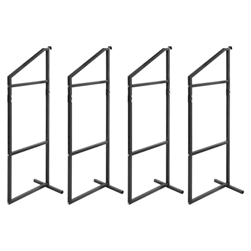 DUTTIETY Shipping Container Shelf Brackets 3 Tier 4 Pcs Shipping Container Shelving 52" x 19" Heavy Duty Shipping Container Shelves for Tools Equipment Garage Farm Workshop-Black