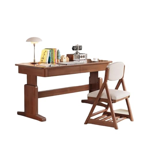 BJPQD 勉強机 パソコンデスク desk ?? pc 収納 おしゃれ 丸みを帯びた角 幅広で大型 ダブル収納引き出し 4段昇降 底部補強板 スムーズなレール 健康的で環境に優しい塗装 木の質感 強化木製脚 頑丈で耐久性があります 耐摩耗性と耐傷性 アン