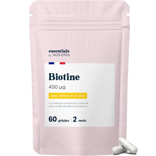 Biotine 450 µg + Sélénium et Zinc, 60 Gélules Végétales - 2 Mois