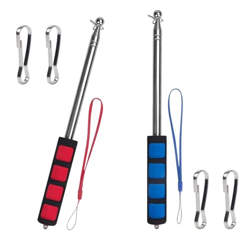 2 PCS 5.24Feet Telescoping Handheld Flagpole with 4 PCS Flag