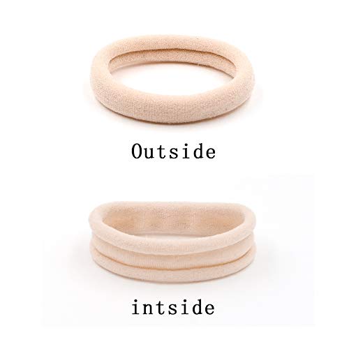 HOYOLS Soft & Stretch 1.6 Inch Elastic Hair Ties Large Nylon Fabric Ponytail Holder Bands for Thick Heavy Curly Hair, No Slip No Damage Seamless Scrunchies Headbands 50 Pcs (Light Blonde) - Image 4