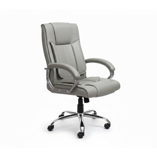 Image of activa Ergonomic Office Chair | Premium Leatherette Boss Chair with Padded Seat & Backrest | Adjustable Height Seat for Work /Study /Gaming (Kylie, Grey)