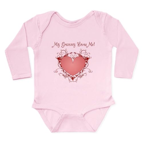 CafePress My Grammy Loves Me Heart Body Suit Cute Long Sleeve Infant Baby Bodysuit Romper