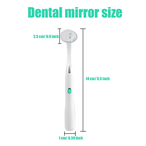 Ceonam 2 Pcs Dental Mirror With Light Tool Led Lighted Teeth Inspection Mirror Anti Fog Curve Angle Dentist Oral Care Tool (Green) #TOP1