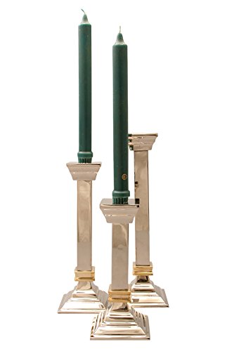 GAC Tall Nickel Silver Candlestick Holder Set 10", Art Deco