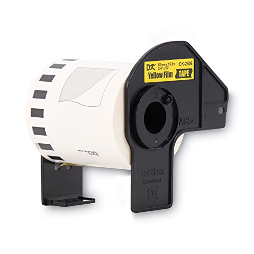Image of Brother Genuine DK-2606 Continuous Length Film Tape, 2.4 in x 50 ft (62 mm x 15.2 m) Black on White, Retail Packaging