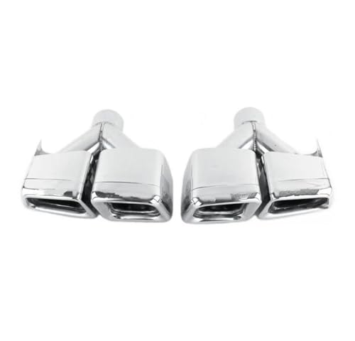Tuyau d'échappement Benz W204 W212 W221 embout silencieux bouche carrée double Y Silver