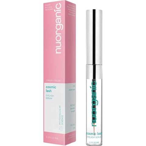 nuorganic Lash Growth Serum - Thicker + Longer + Stronger Eye Lashes in 30 Days - Natural + Vegan + Cruelty Free - As Seen on Tiktok! Extra Large Bottle + 3 Month Supply - 0.3 fl Oz / 8ml Cover