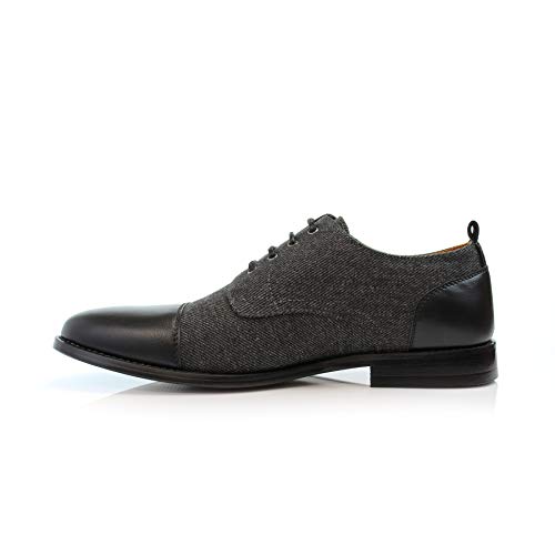 Image of Polar Fox Men's Classic Floral Derby Dress Shoes | Lace-Up Oxford Derby Collection | Derby Fashion Dress Shoes