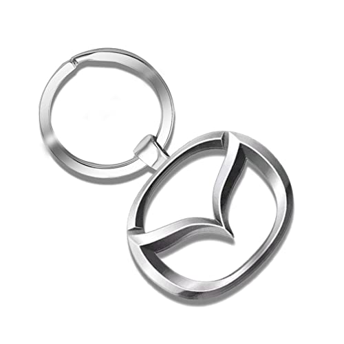 Jiawup Zinc Alloy Keychain For Mazda,Metal Chrome Key Chain Keyring For Car Vehicle Motorcycle Bicycle Family Office #TOP4