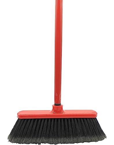 HERSIG - Escoba roja con Palo | Cepillo Rojo con Palo.