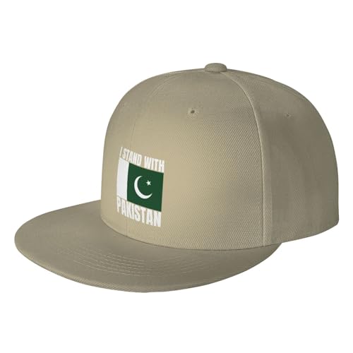 I Stand with Pakistan Flat Bill Brim Hat Support Pray for Pakistan Strong Dad Hat Cap for Men Women Black2