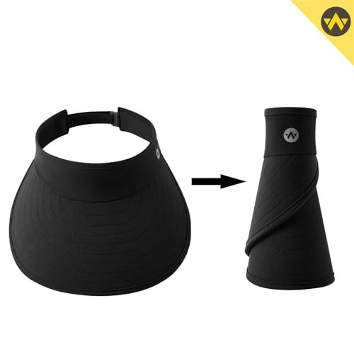 Image of WANDER Sun Visor Hats for Women Wide Brim UV Protection Adjustable Large Golf Beach Cap Packable Travel Sport Visor
