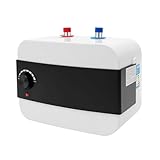 Durchlauferhitzer mini 220V 1500W Kleindurchlauferhitzer, 6L, druckfest, Sofort Warmwasserboiler mit LED-Temperaturanzeig Warmwasserbereiter fürs Handwaschbecken, Bad, Küche