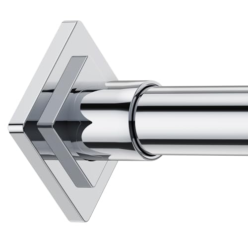 CorkLatta Chrome Shower Curtain Rod Spring Tension 30 to 80 Inch 1 Inch Diameter Adjustable Shower Rods for Bathroom No Drilling
