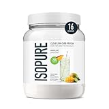Isopure Clear Whey Isolate Protein Powder, Lactose Free, Gluten Free, Naturally Flavored, Mango Lime, 20g Protein Per Serving, 14.1 Oz, 16 Servings (Packaging May Vary)