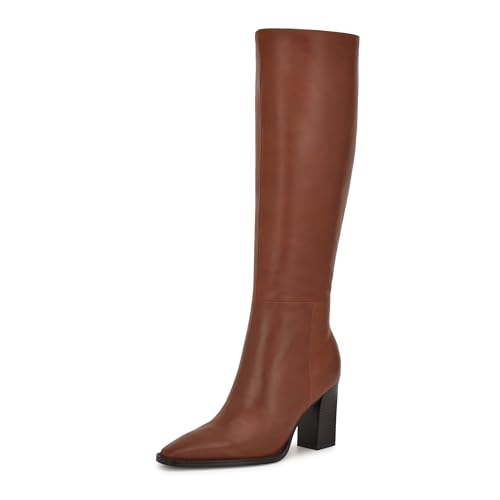 Nine West Women's Zazz Wide Calf Medium Natural Leather 9 Medium