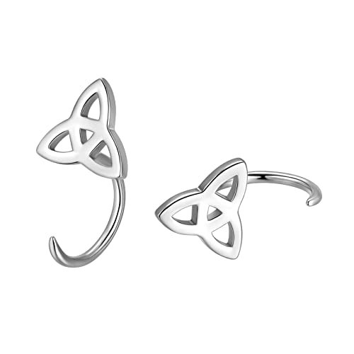 925 Sterling Silver Earrings for Women Girls Half Open Hoop Earrings Small Huggie Open Hoop Earrings Cartilage Piercing Earrings Eye of Horus/Hamsa Hand/Evile Eye Earrings Hypoallergenic Earrings Gift