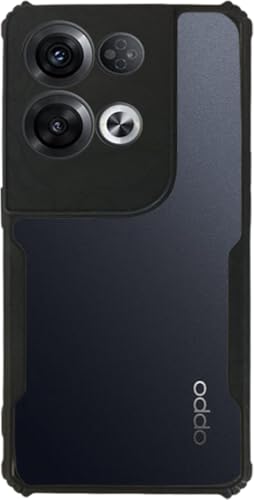Image of AIBEX Crystal Clear Back Cover Case for Oppo Reno 8 Pro 5G | 360 Degree Protection | Shock Proof Design | Transparent Back Cover Case (PC & TPU, Black Bumper)