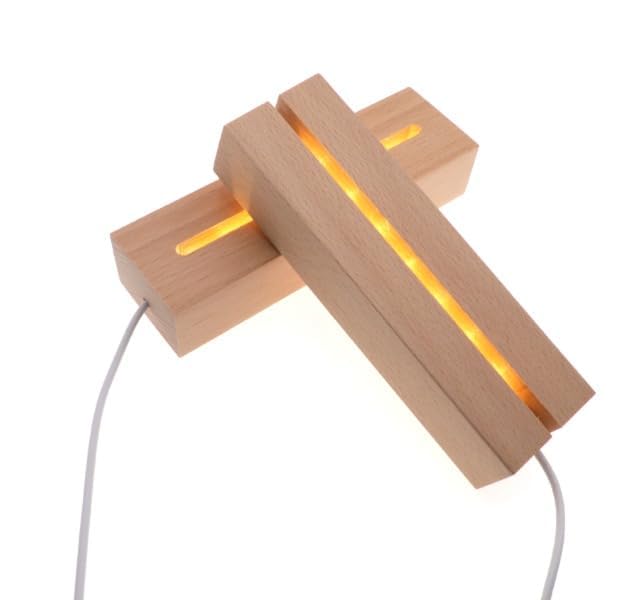 SNOOGG LED Display Night Lights Wood Lighted Base L Stand for DIY Glass Jewelry 300mm Name letters Resin art display (6 In)-image-2