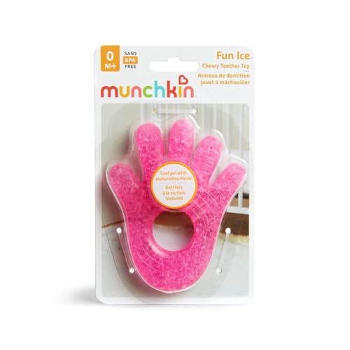 Munchkin Fun Ice Chewy Teether - Pack of 1- Pink hand