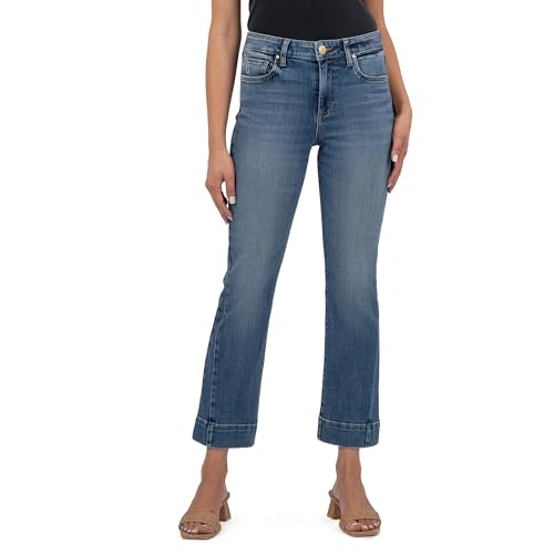 KUT from the Kloth Women's Kelsey High Rise Ankle Flare-Wide Hem Side Inset