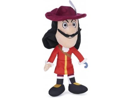 cavernedesjouets Peluche Capitaine Crochet 36 cm - Doudou Collection pour Peter pan - Set Jouet Enfant avec Carte Tigre