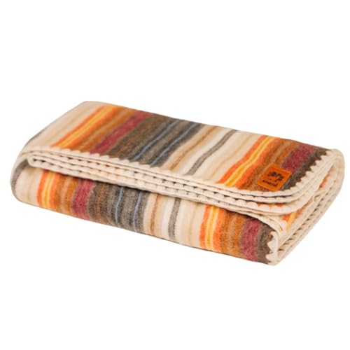 ALPAKITAS Alpaca Wool Blanket - Throw Bed Blanket - Alpaca Blanket - Best Gift & Warm Blanket Lightweight Couch Blanket or Camp - Outdoor Blanket - 64 x 45 Inches (White & Brown)