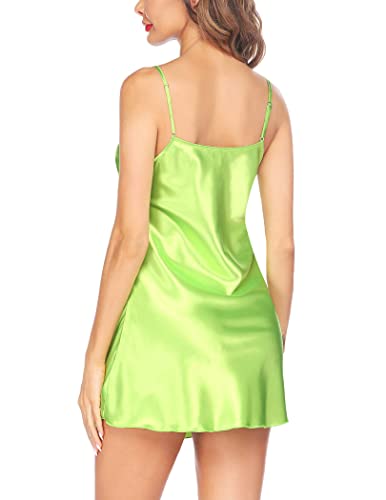 Image of Avidlove Satin Nightgowns for Women Silk Slip Dress Sexy Sleepwear | Adjustable spaghetti straps,elegant V neck,flattering mini lingerie dress,comfortable all day wear