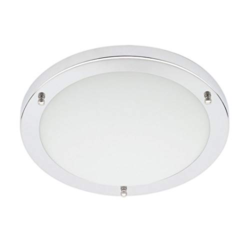 LITECRAFT Mari Ceiling Light Bathroom IP44 Rated Flush Fitting - (Polished Chrome, Large, 18 Watt)