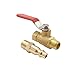 BesNPT 2 Part Unit Air Compressor Shut Off Valve,1/4 inch NPT Brass Ball Valve With M-Style Air Plug Fitting 1/4