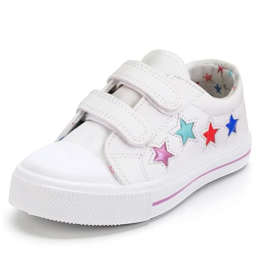 Image of KomForme Toddler Sneakers for Boys and Girls Cartoon Dual Hook and Loops Sneakers Baby Canvas Shoes | Comfortable, Lightweight