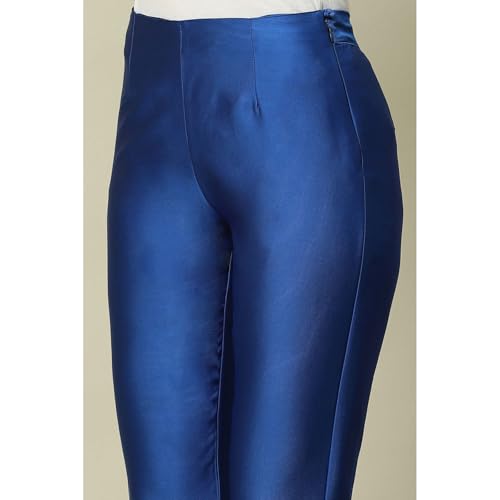 Image of Maroon Polyester Slim Solid Pants