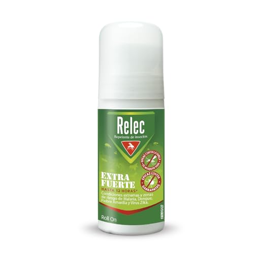 Relec Extra Fuerte Roll On Repelente De Insectos, 12 Horas De Protección, 50 ml