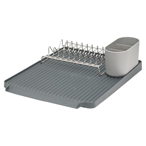 ReBorn Recycled Dish Rack 10 Plates Kitchen Drainer Made in UK - Dark Grey